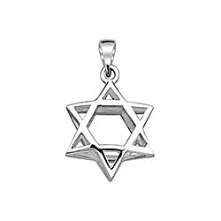 Wholesale 925 Sterling Silver 3D Design Star Of David Plain Pendant

