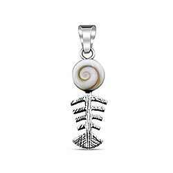 Wholesale 925 Sterling Silver Fish Bone Shiva Eye Pendant