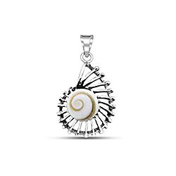 Wholesale 925 Sterling Silver Snail Design Shiva Eye Pendant