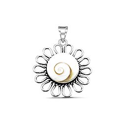 Wholesale 925 Sterling Silver Flower Design Shiva Eye Pendant