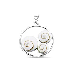 Wholesale 925 Sterling Silver Round Shell Shiva Eye Pendant