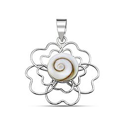 Wholesale 925 Sterling Silver Rose Flower Shiva Eye Pendant