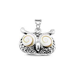 Wholesale Silver Owl Face Shiva Eye Pendant