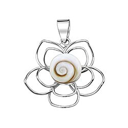 Wholesale 925 Sterling Silver Lovely Flower  Shiva Eye Pendant