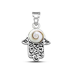 Wholesale Silver Filigree Style Hamsa Hand Shiva Eye Pendant