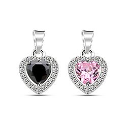 Wholesale Silver Heart Cubic Zirconia Pendant