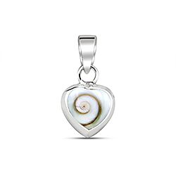 Wholesale Silver Shell 15mm Heart Shiva Eye Pendant