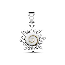 Wholesale Silver Shell 31mm Sun Shiva Eye Pendant