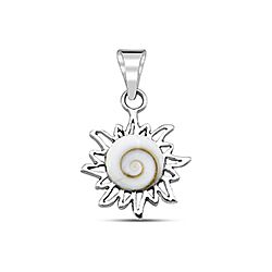 Wholesale Silver Shell 31mm Sun Shiva Eye Pendant