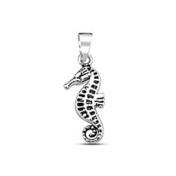 Wholesale 925 Sterling Silver Oxidized Seahorse Plain Pendant 