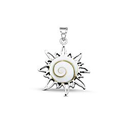 Wholesale Silver Shell Sun Shiva Eye Pendant