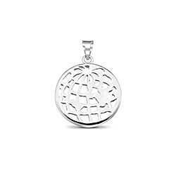 925 sterling silver world map pendant.