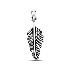 Wholesale 925 Sterling Silver Oxidized Feather Plain Pendant