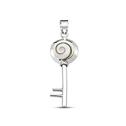 Sterling Silver Key Design Shiva Eye Pendant, Shiva Eye Pendant, Wholesale Jewelry, Plain Silver Jewelry, Trending Jewelry, Sliver pendant, 