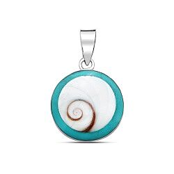 Wholesale 925 Sterling Silver Inside Green Ring  Shiva Eye Pendant