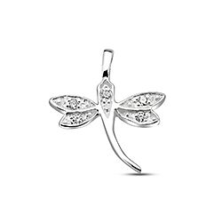 Wholesale 925 Sterling Silver Dragonfly Cubic Zirconia Pendant