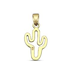 Wholesale 925 Sterling Silver Gold Plated Cactus Plain Pendant