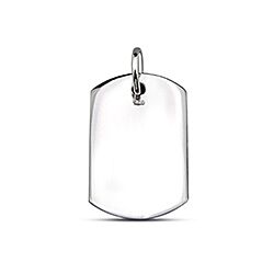 Wholesale Silver Square Dog Tag Plain Charm