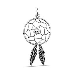 Wholesale 925 Sterling Silver 18mm  Oxidized Dream Catcher Plain Pendant 