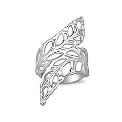 Wholesale Sterling Silver Leaf Wrapped Plain Ring