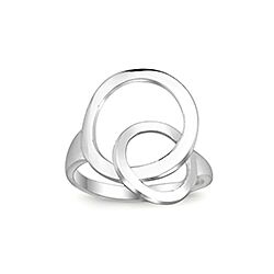 Wholesale Silver Double Circles Hollow Plain Ring