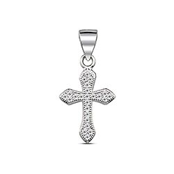 Silver Cross Pendant with Cubic Zirconia