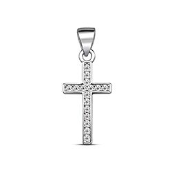 Sterling Silver Cross Pendant with CZ Stones