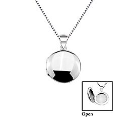 Wholesale 925 Sterling  Silver 20mm Round Floral Locket Necklace Chain