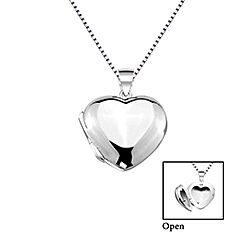 Wholesale 925 Sterling Silver 15mm Heart Locket Necklace Chain 