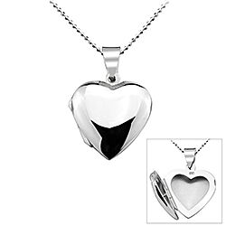Wholesale 925 Sterling Silver 20mm Heart Locket Necklace Chain 