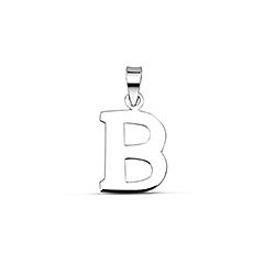 Wholesale Plain Silver Initial Letter Pendant B