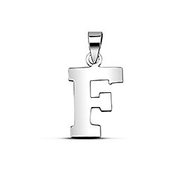 Wholesale Plain Silver Initial Letter Pendant F