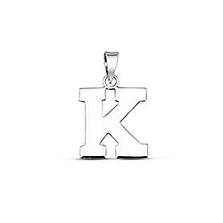 Wholesale Plain Silver Initial Letter Pendant K