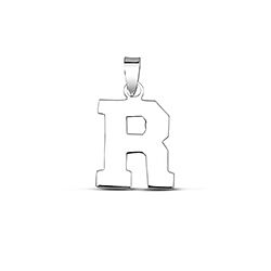 Wholesale Plain Silver Initial Letter Pendant R