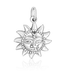 Wholesale 925 Sterling Silver Sun Face Plain Pendant