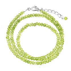 Wholesale 925 Sterling Silver Peridot Wrap Chain Necklace 