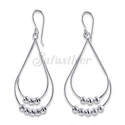 Wholesale 925 Sterling Silver Dangle Beads Plain Earring