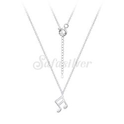 Wholesale Silver Plain Musical Note Necklace with Pendant