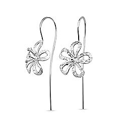 Wholesale 925 Sterling Silver Filigree Flower Plain Earrings