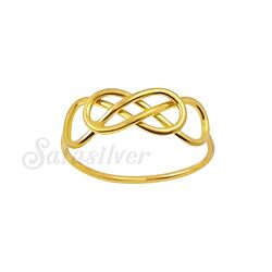 Wholesale 925 Sterling Silver Gold Plated Infinity Plain Ring