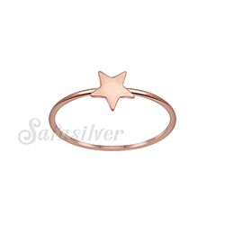 Wholesale 925 Sterling Silver Rose Gold Plated Star Plain Ring