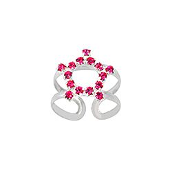 Wholesale 925 Sterling Silver Crystal Round Prong Toe Ring