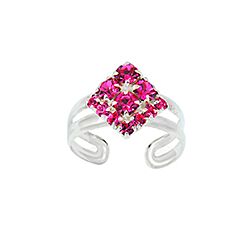 Wholesale 925 Sterling Silver Prong Setting Crystal Toe Ring 

