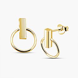 Gold plated sterling silver open circle stud earrings