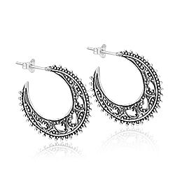 Wholesale 925 Silver Nityakshi Oxidized Stud Earrings