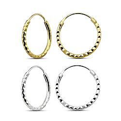 Diamond cut earring hoops