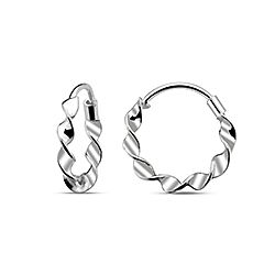 Wholesale 925 Sterling Silver Twisted Plain Hoop Earring