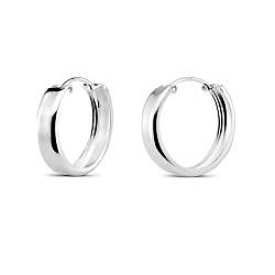Wholesale 925 Sterling Silver 18mm Huggie Huggie Plain Hoop Earring