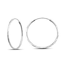 Wholesale 925 Sterling Silver Large Plain Hoop Earring