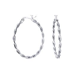 Wholesale 925 Sterling Silver Twisted Plain Hoop Earring 